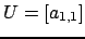 $ U = [a_{1,1}]$