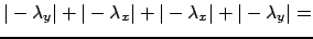 $\displaystyle \vert- \lambda_y\vert +\vert- \lambda_x\vert+\vert- \lambda_x\vert+\vert-\lambda_y\vert =$